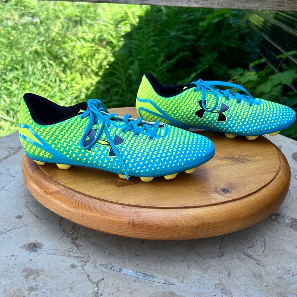 Corespeed Speed Force FG Soccer Cleats Youth Size 6 Yellow Teal Under Armour